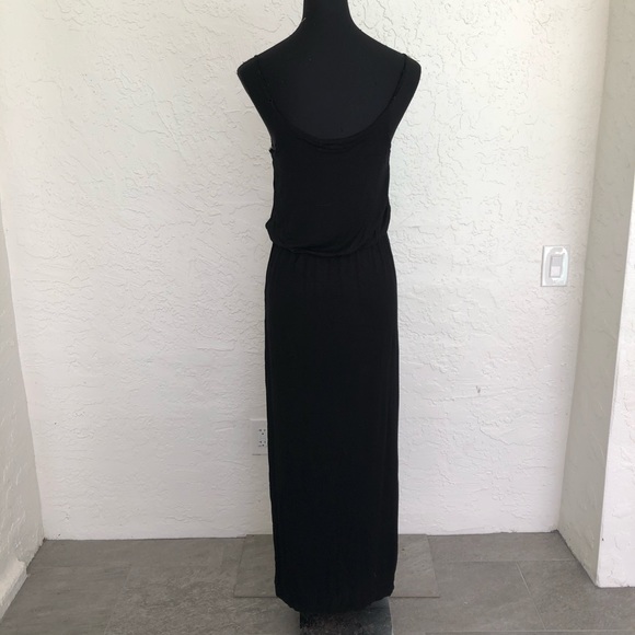 Black Stretch Midi Maxi Beach Casual Coverup Dress - Picture 6 of 6
